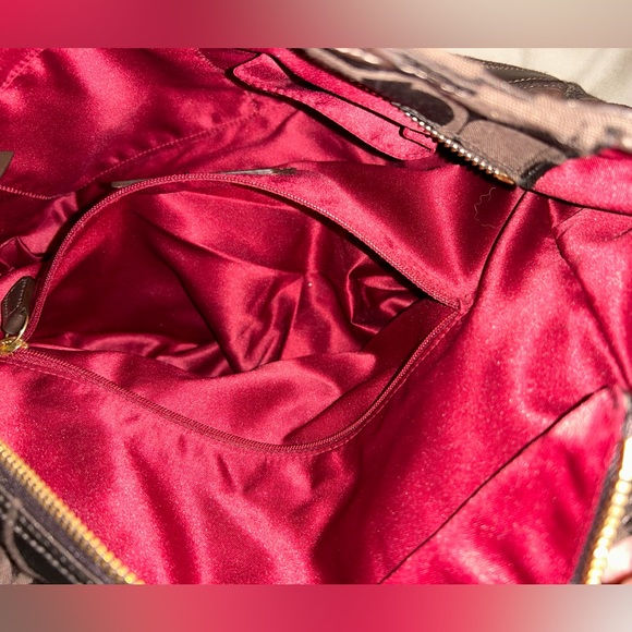 Coach Brown Leather Hobo Bag w Suede patches - Picture 6 of 9